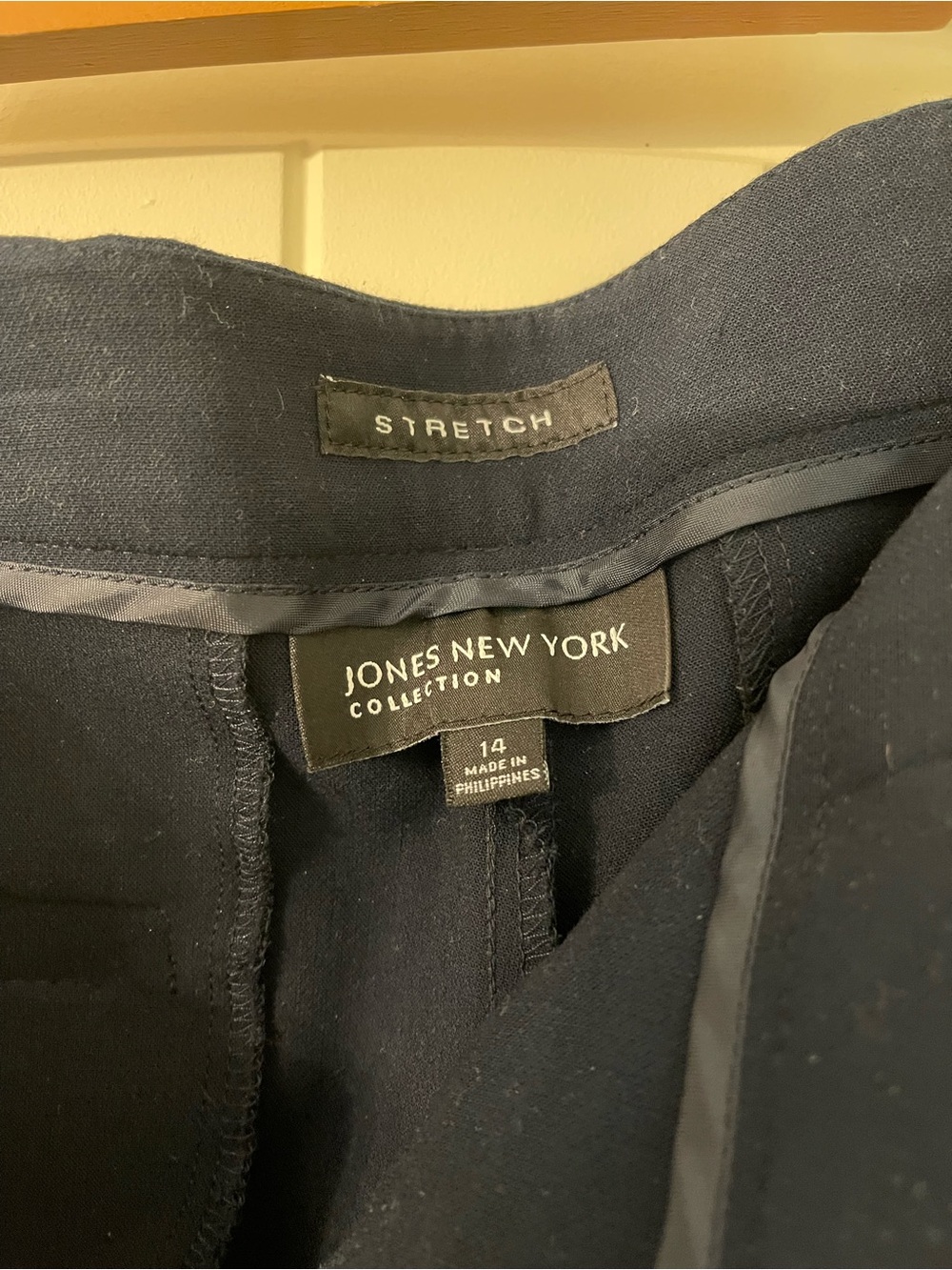 Jones New York Navy Straight Leg Dress Pants with Gold Accent - Picture 3 of 4